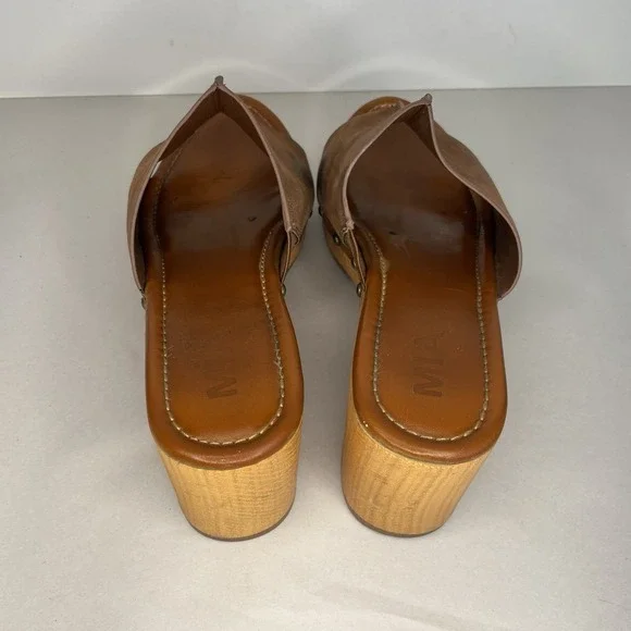 Clog Mules Sandals Brown Mia Women's 9 Faux Leather Boho Festival Hippie Clogs - Picture 8 of 13